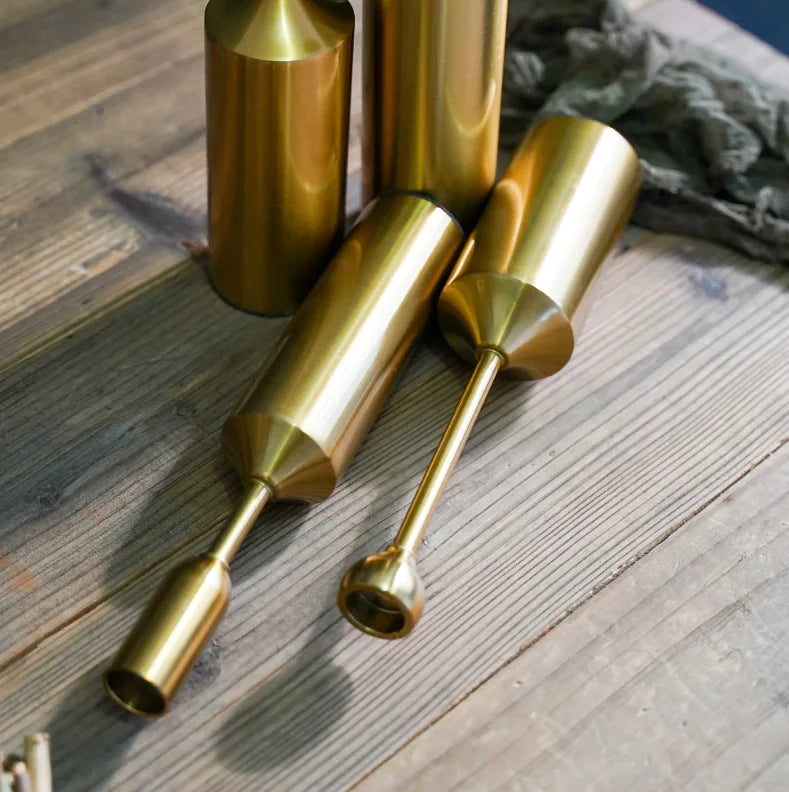 Golden Pillar Candle Stick Trio