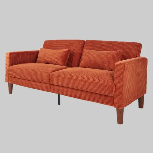 Orange Corduroy Sofa