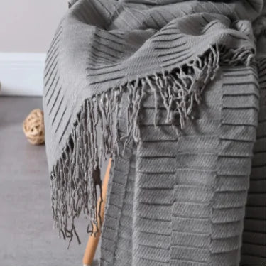 Waffle Knitted Wool Blanket