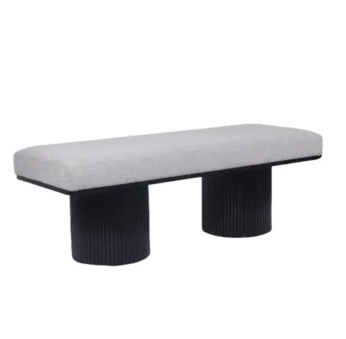 Boucle Sofa Bench With Black Chunky Legs