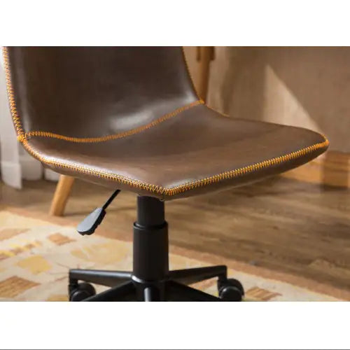 Faux Leather Office Chair - Antique Brown