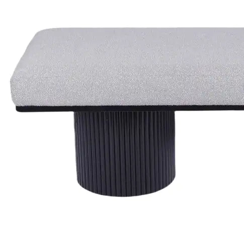 Boucle Sofa Bench With Black Chunky Legs