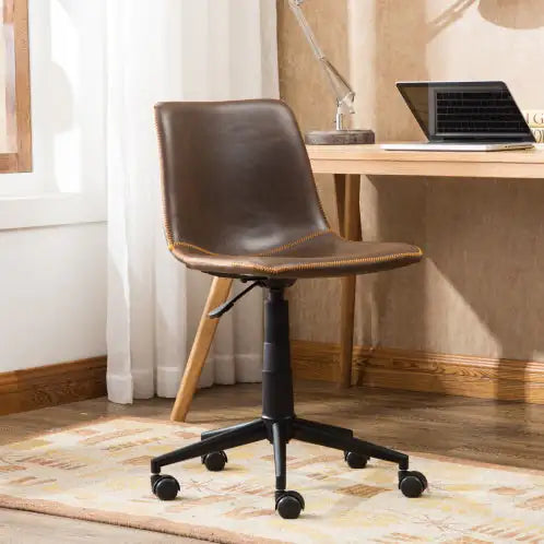 Faux Leather Office Chair - Antique Brown