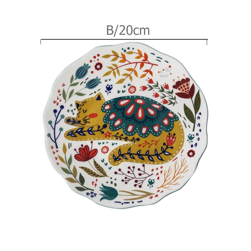 Hand-painted Charming Glazed Dinner Plate