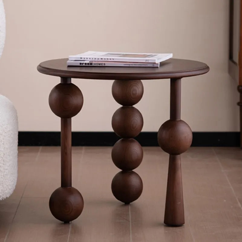 Aged Solid Wood Small Side Table