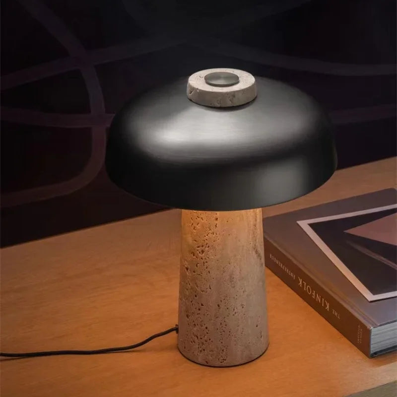Natural Travertine Nordic Table Lamp