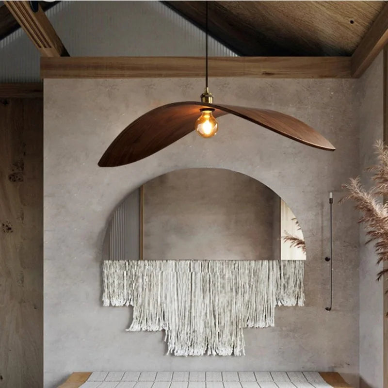 Solid Wood Pendant Wall Light