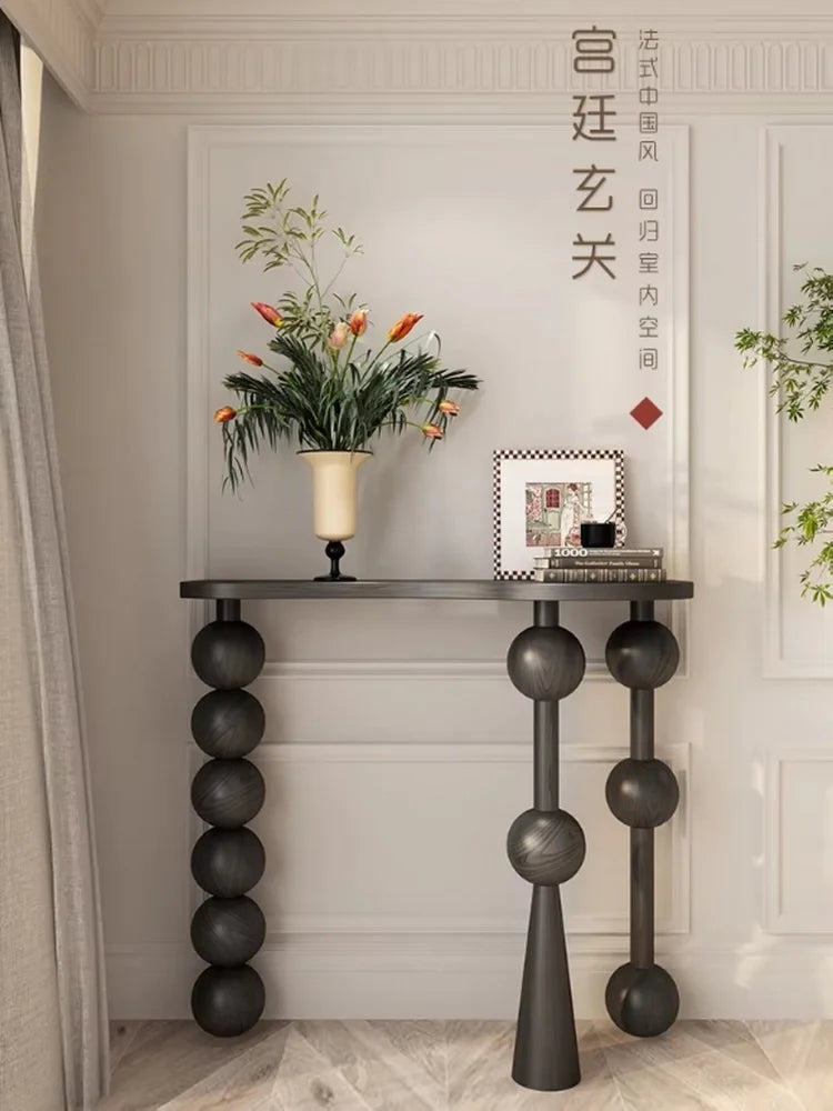 Aged Solid Wood Entryway Console Table