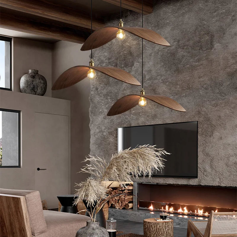 Solid Wood Pendant Wall Light