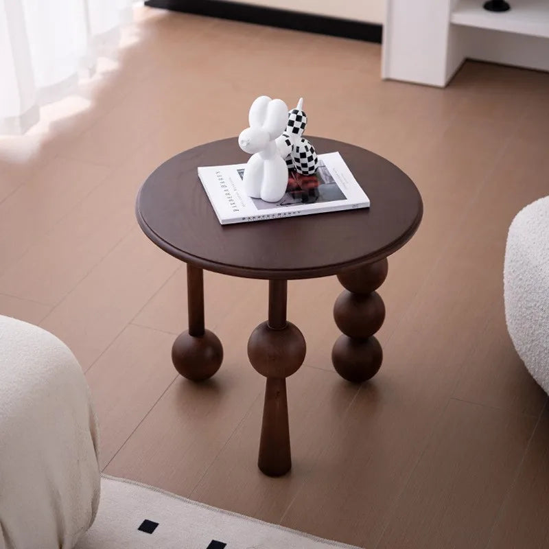 Aged Solid Wood Small Side Table