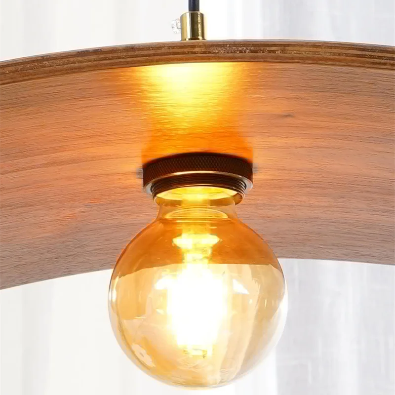 Solid Wood Pendant Wall Light
