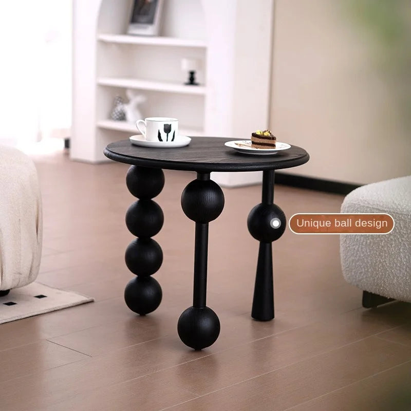 Aged Solid Wood Small Side Table