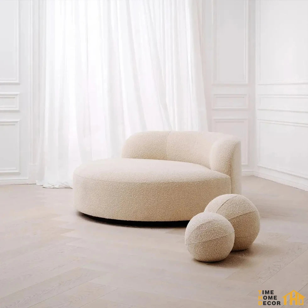 Italian Boucle Modern Curved Sofa