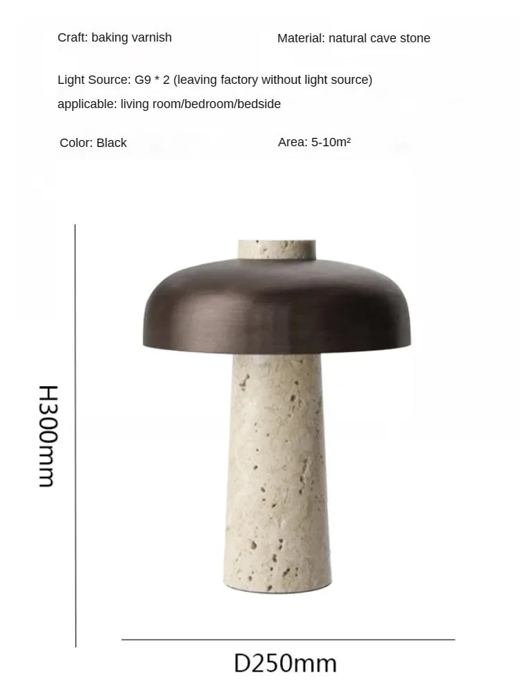 Natural Travertine Nordic Table Lamp