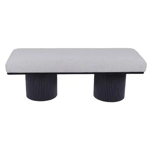 Boucle Sofa Bench With Black Chunky Legs