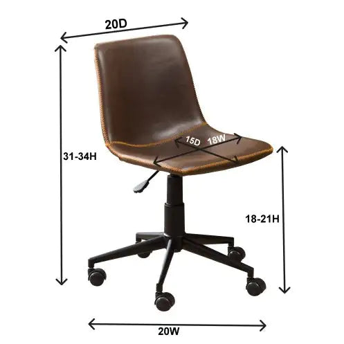 Faux Leather Office Chair - Antique Brown
