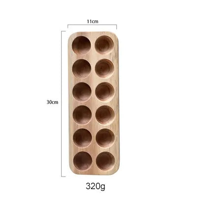 Japanese Style Wooden Double Row Egg Storage Box