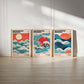 Japanese Vintage Hokusai Wall Art -  Set of 3