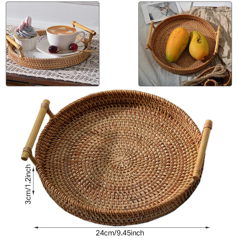 Handwoven Rattan Serving Tray