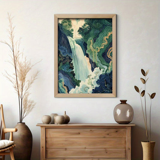 Japanese Waterfall Landscape - Wall Art