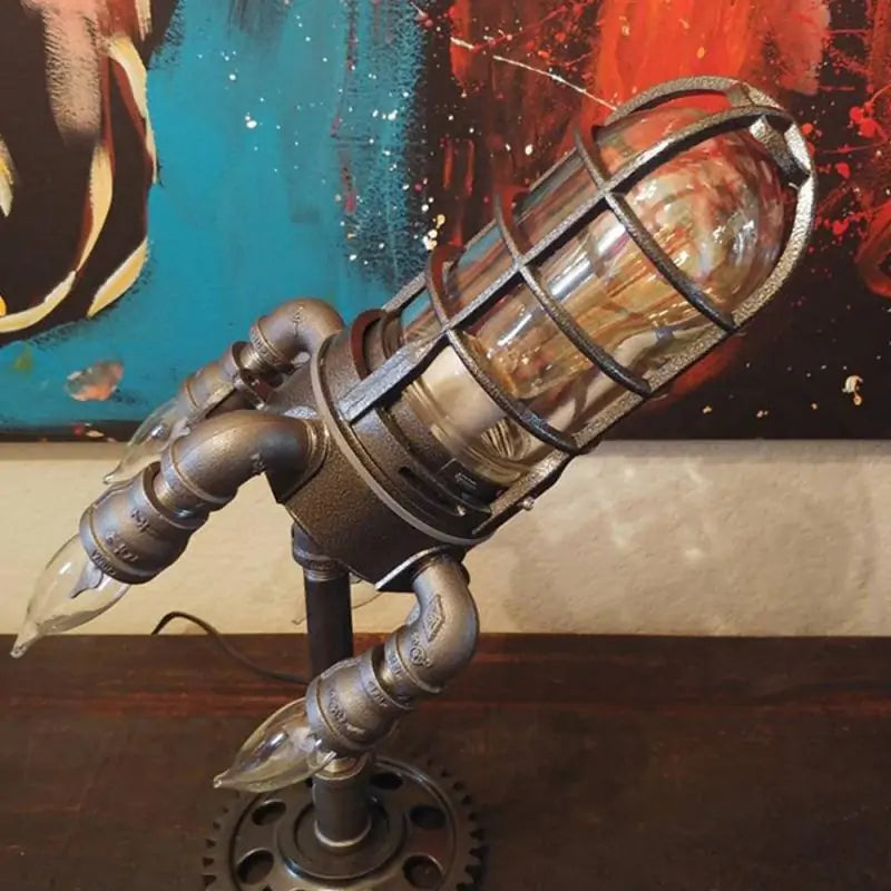 Steampunk Rocket Lamp