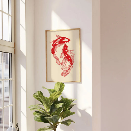 Red Koi Carp - Wall Art