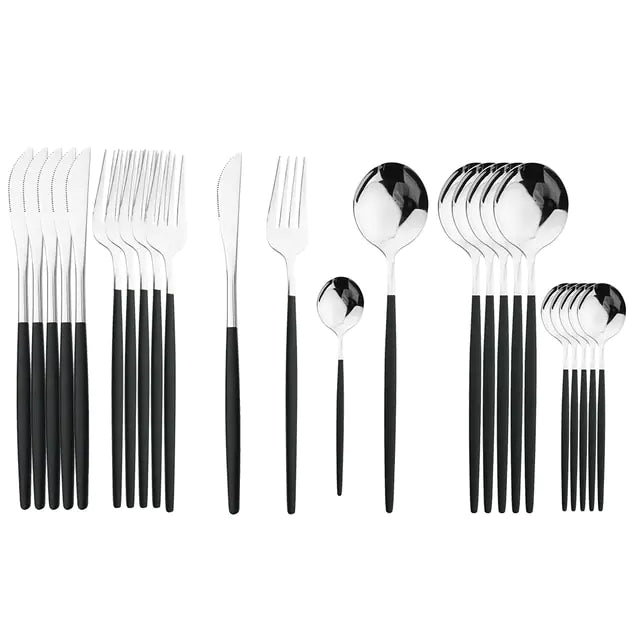 Everyday Cutlery Set - 24pcs, Vibrant Colours