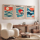 Japanese Vintage Hokusai Wall Art -  Set of 3