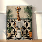 Giraffe on Toilet  - Wall Art