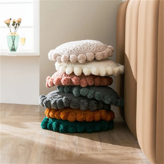 Luxurious Round Knitted Cushion