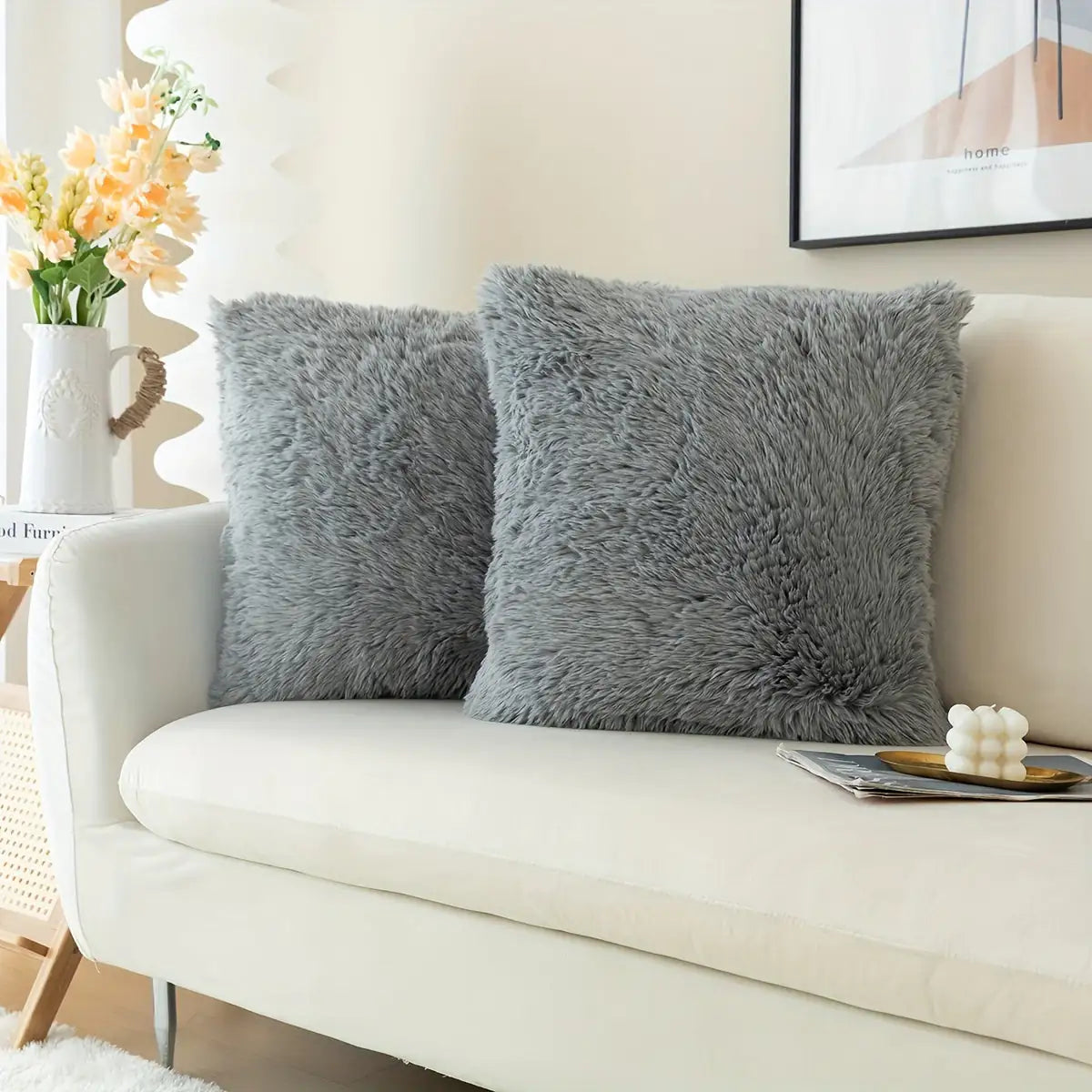 Luxurious Soft Faux Fur -  Throw Pillow Covers