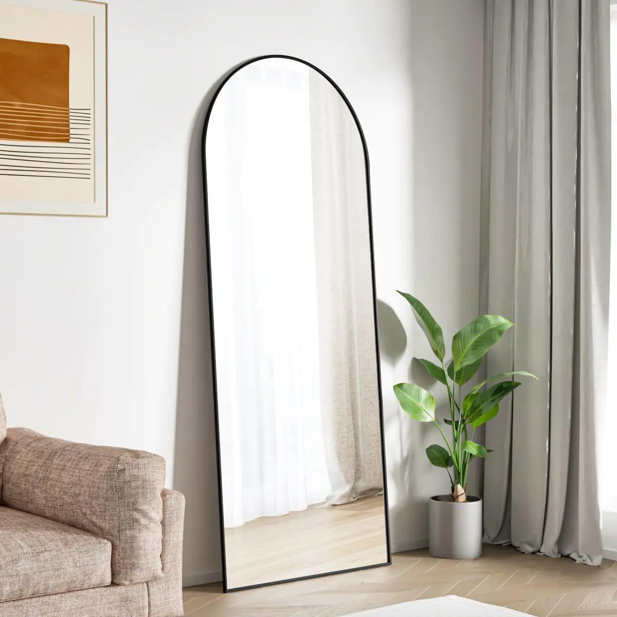 Arched Full length Mirror - Black