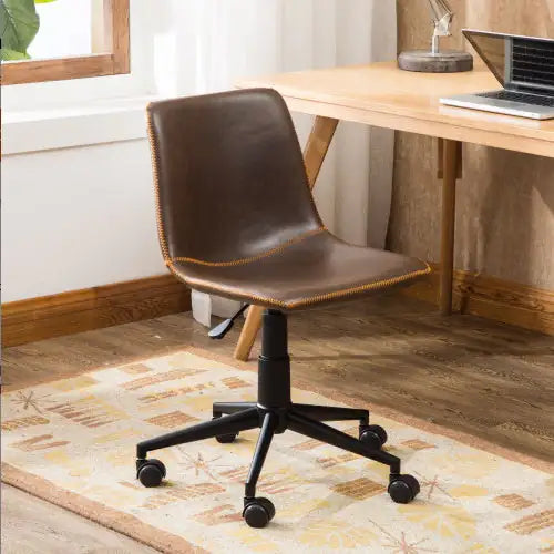 Faux Leather Office Chair - Antique Brown