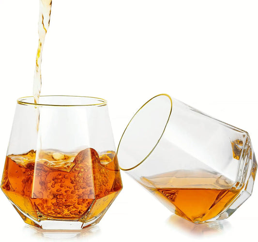 Diamond Whiskey Glasses - Set of 2