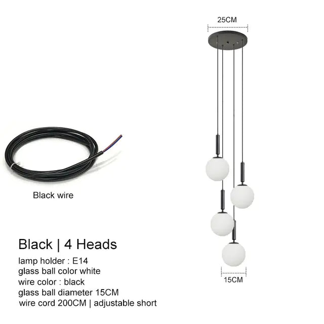 Modern Led Ball Chandelier Lights