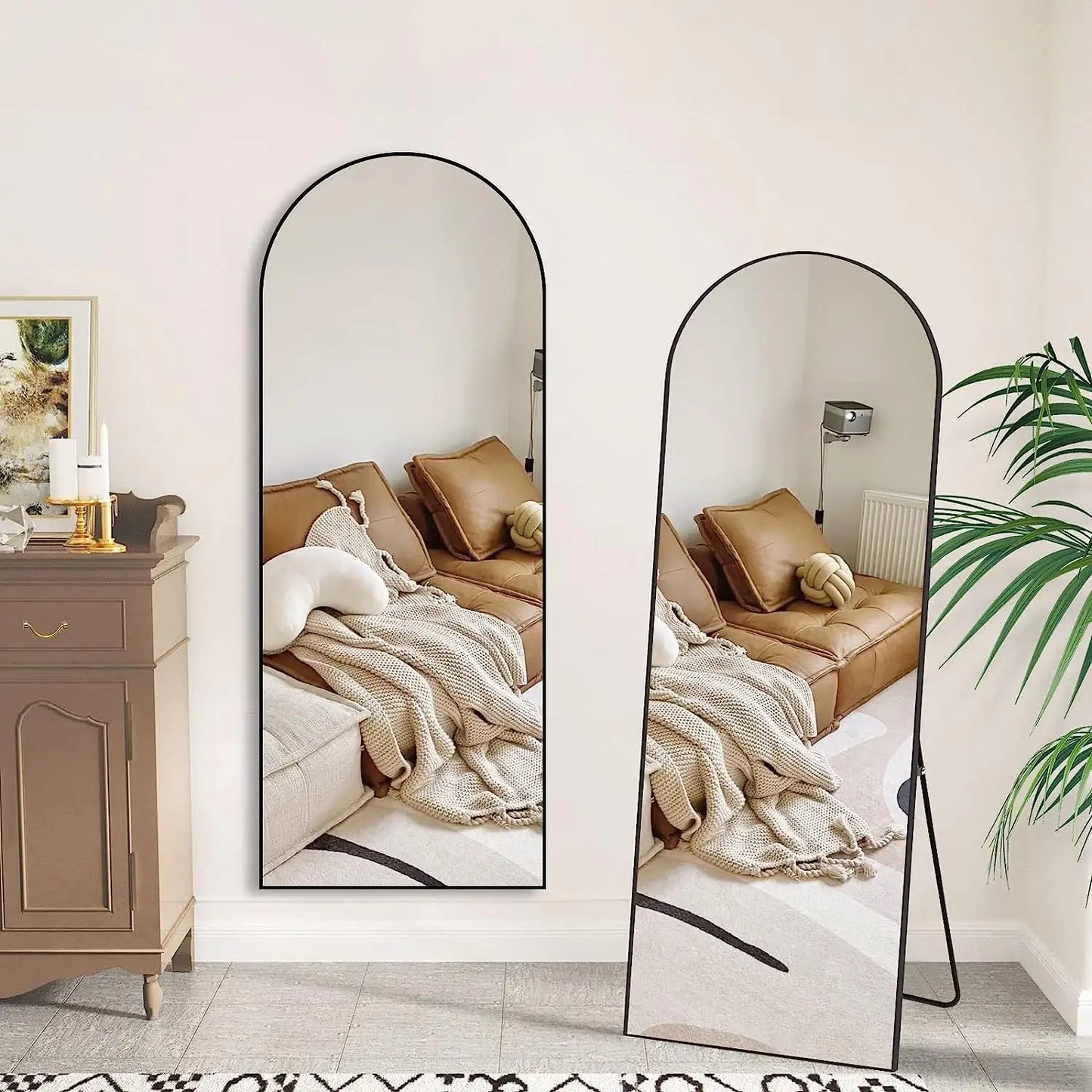 Arched Full length Mirror - Black