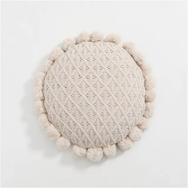 Luxurious Round Knitted Cushion