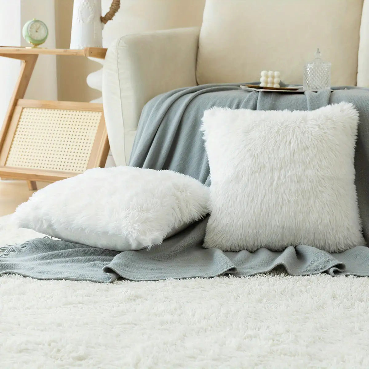 Luxurious Soft Faux Fur -  Throw Pillow Covers