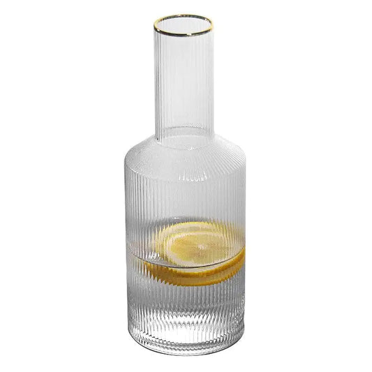 Ripple Carafe with Gold Rim