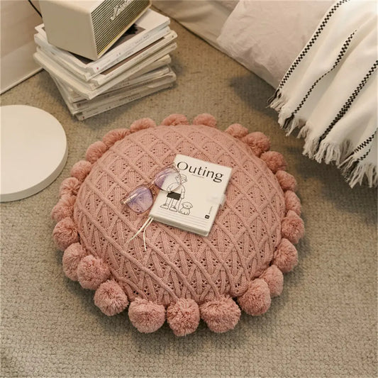 Luxurious Round Knitted Cushion