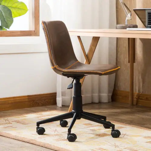 Faux Leather Office Chair - Antique Brown