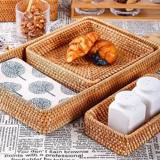 Rattan Wicker Woven Trays