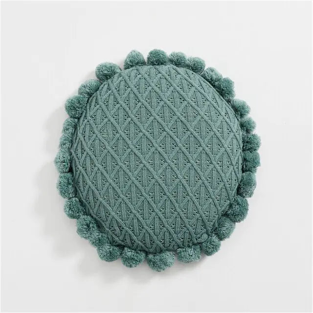 Luxurious Round Knitted Cushion