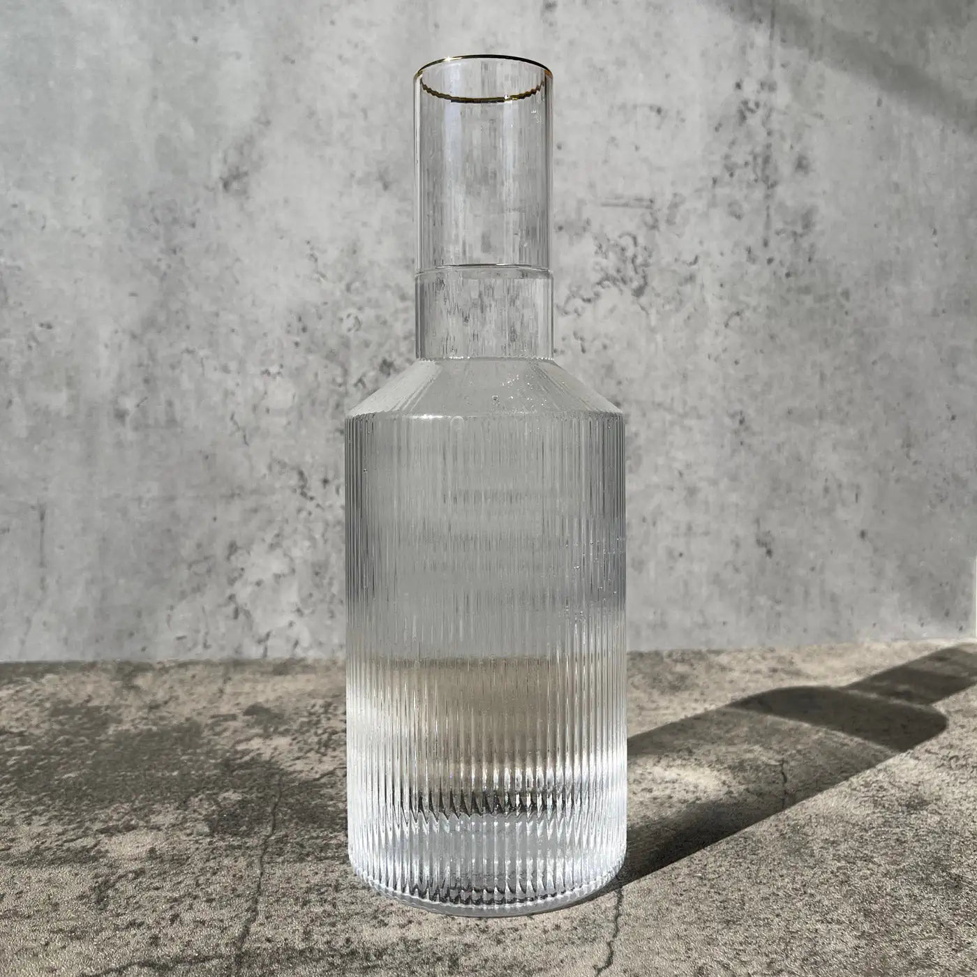 Ripple Carafe with Gold Rim