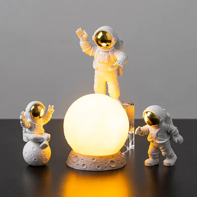 Astronaut and Moon Table Lamp Set