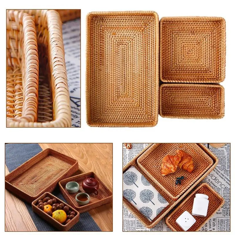 Rattan Wicker Woven Trays