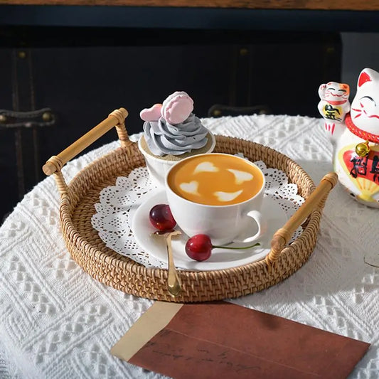 Handwoven Rattan Serving Tray