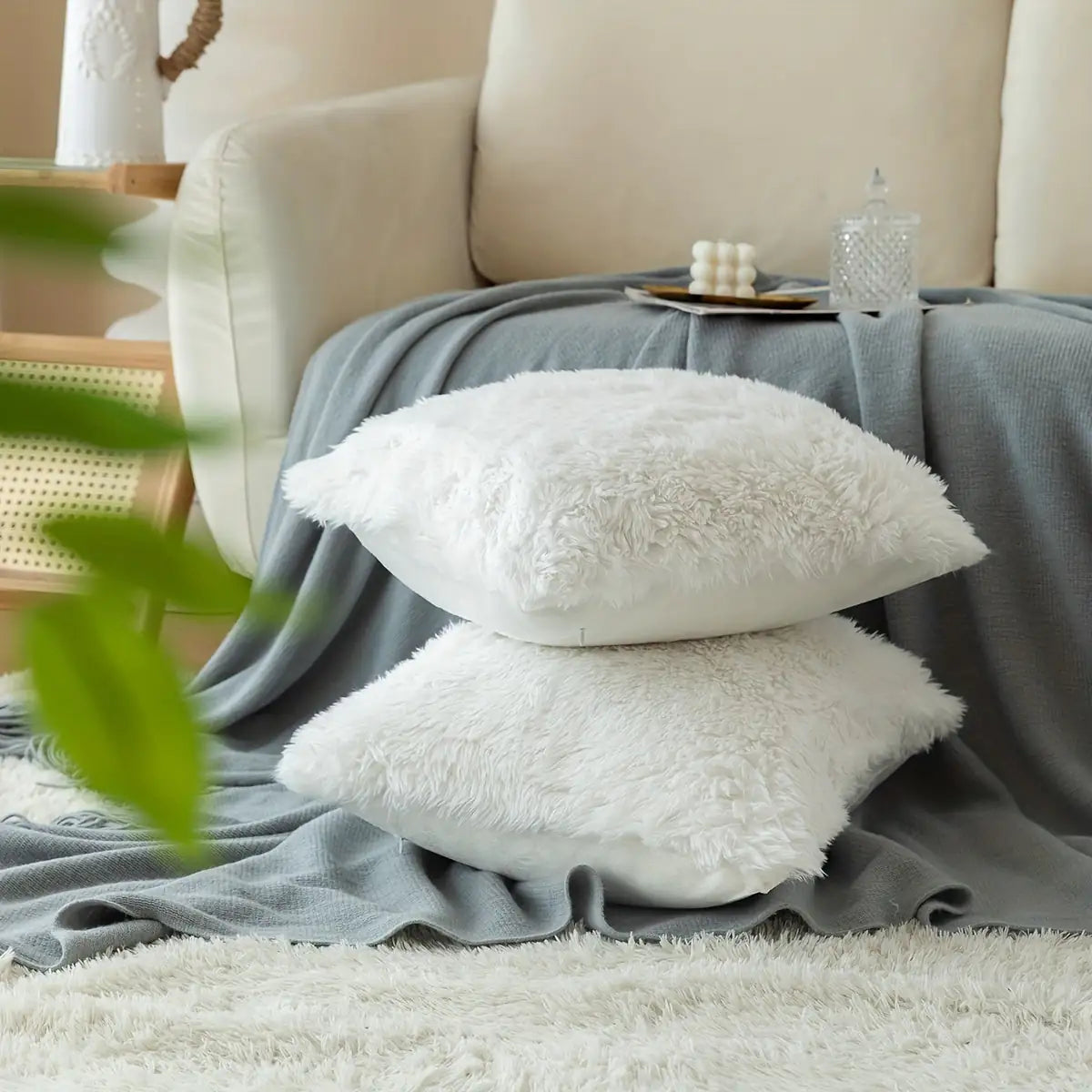 Luxurious Soft Faux Fur -  Throw Pillow Covers