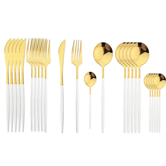 Everyday Cutlery Set - 24pcs, Vibrant Colours