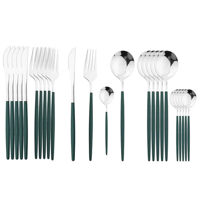 Everyday Cutlery Set - 24pcs, Vibrant Colours